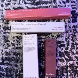 Rare Beauty Lipstick and Mascara Set - Red, Black, Pink